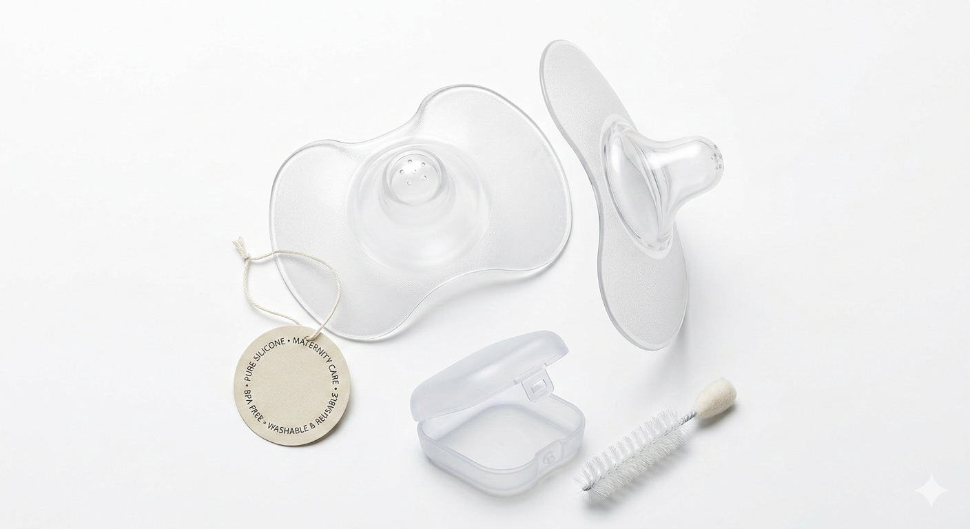 Reusable Soft Silicone Nipple Shields for Breastfeeding Newborn